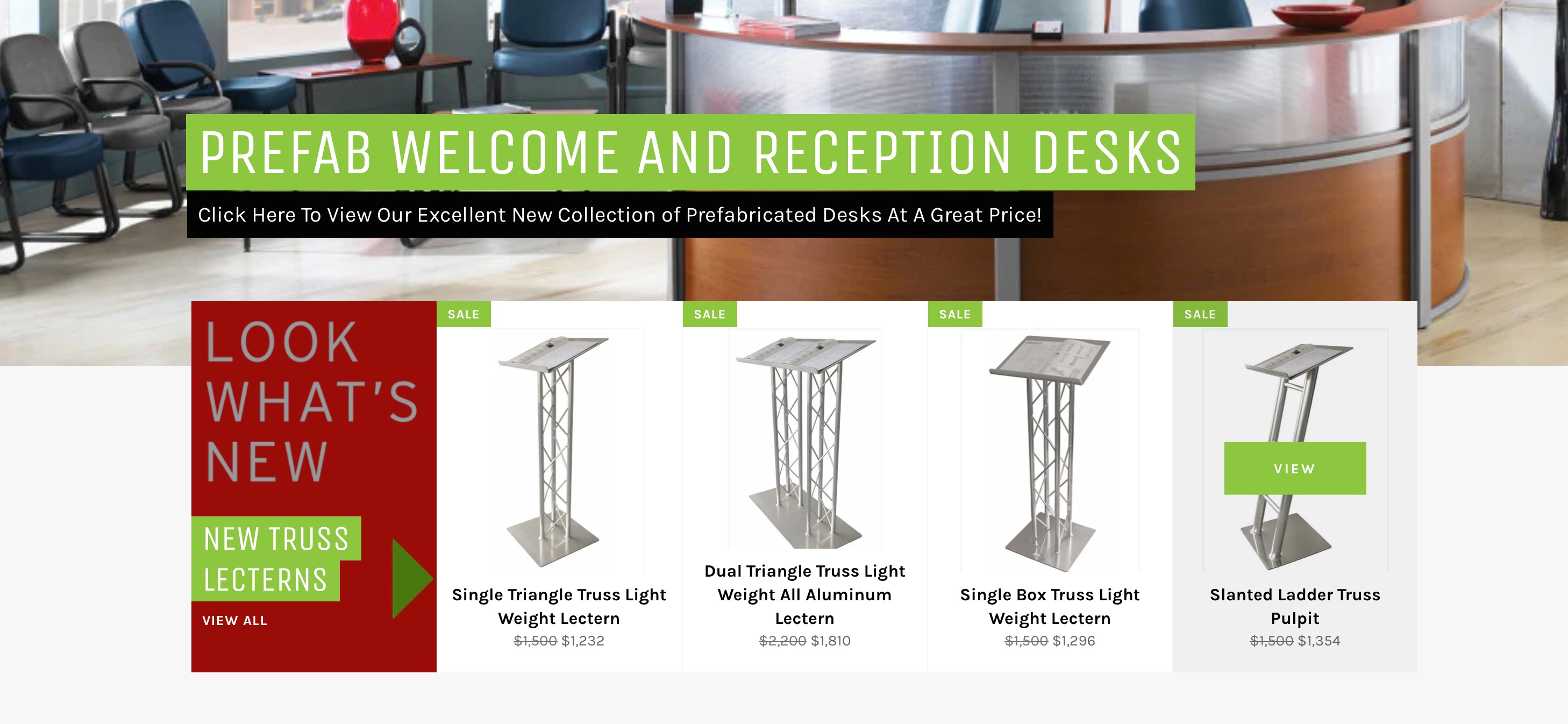 Prefab church welcome center furniture preview